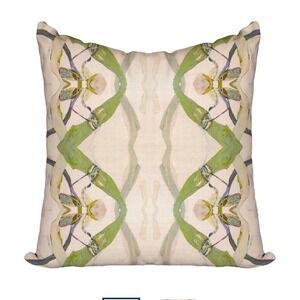 Windy O Connor Green Moth Pillow Throw Accent Botanical 22x22